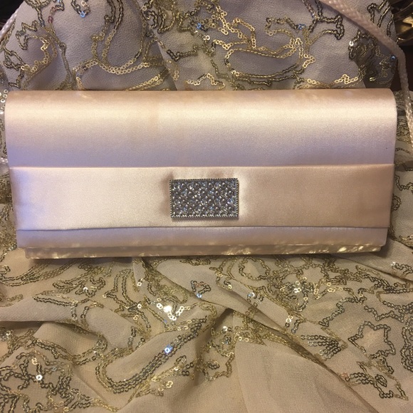Style & Co. Handbags - Satin Evening Champagne Clutch 😍