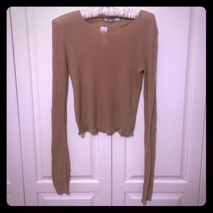 Alexander Wang NWT Cropped Ribbed Sweater in Tan