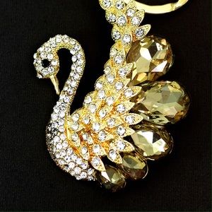 Rhinestone and Crystal Golden Swan
Key Chain