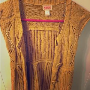 Fab Knit Mustard yellow button vest