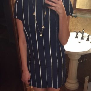 NEW LuLus Navy and White Stripped Dress