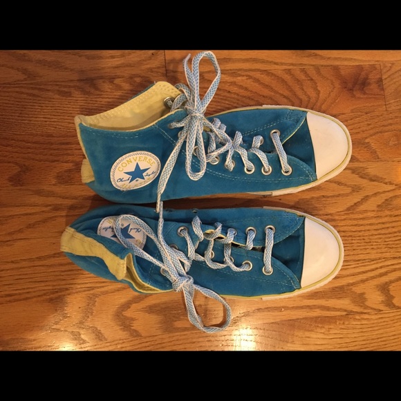 Blue/Green High Top Converse