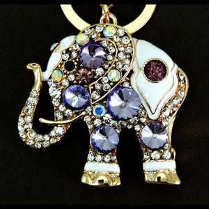 Rhinestones and Crystal Elephant King Key Chain