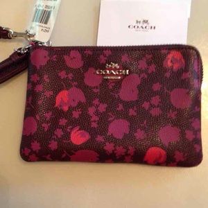 Coach Floral Leather Wristlet! Limited collection!