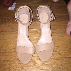 Beige/Khaki Strap Heels