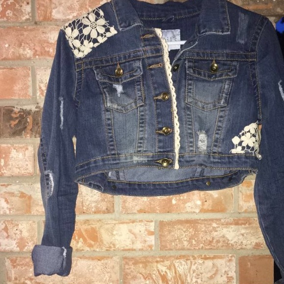Lace Jean crop top jacket - Picture 1 of 3