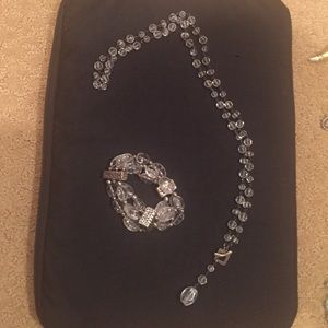 Clear versatile beaded necklace and bracelet