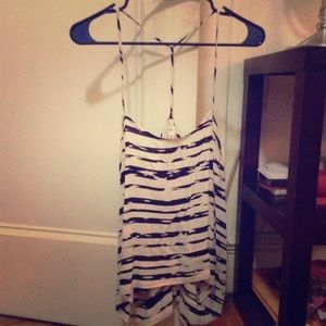 black and white striped tank blouse