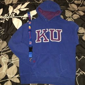 KU hoodie and lanyard