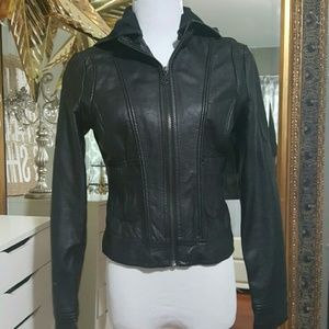 Black faux leather jacket
