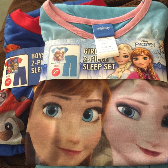 Girls 2t frozen pajamas and 4t paw patrol pajamas