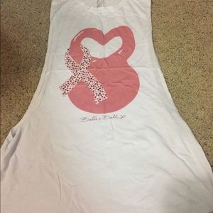Belle and Bell muscle tank breast cancer edition