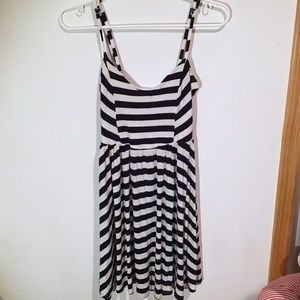 Navy and White Striped Dress