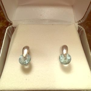 White gold and topaz earrings!