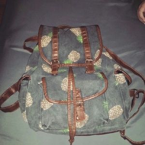 Denim Pinapple Backpack