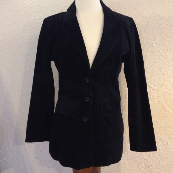 Francine Browner Fitted 100% Leather Suede Jacket