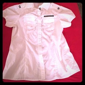 White shirt sleeve button down too