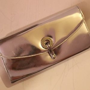 Kate Spade silver on silver mini-clutch