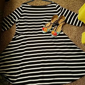 Black and white stripped dress.