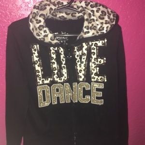 Black, cheetah print hoodie