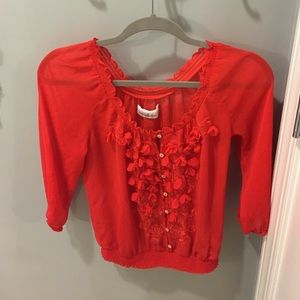 Orange Abercrombie & Fitch Chiffon Blouse