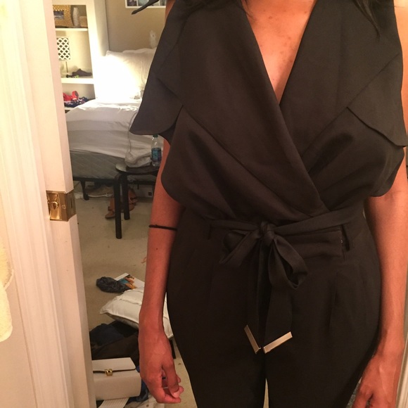 Black Deep V Jumpsuit