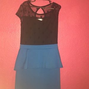 Black and blue cocktail dress
