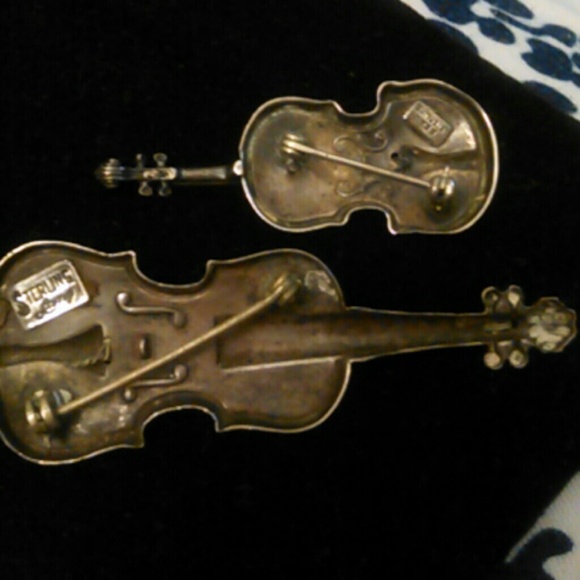 Sterling Antique Violin brooches - Picture 3 of 4