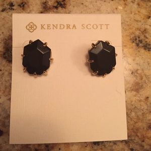 Morgan black studs w gold Kendra Scott