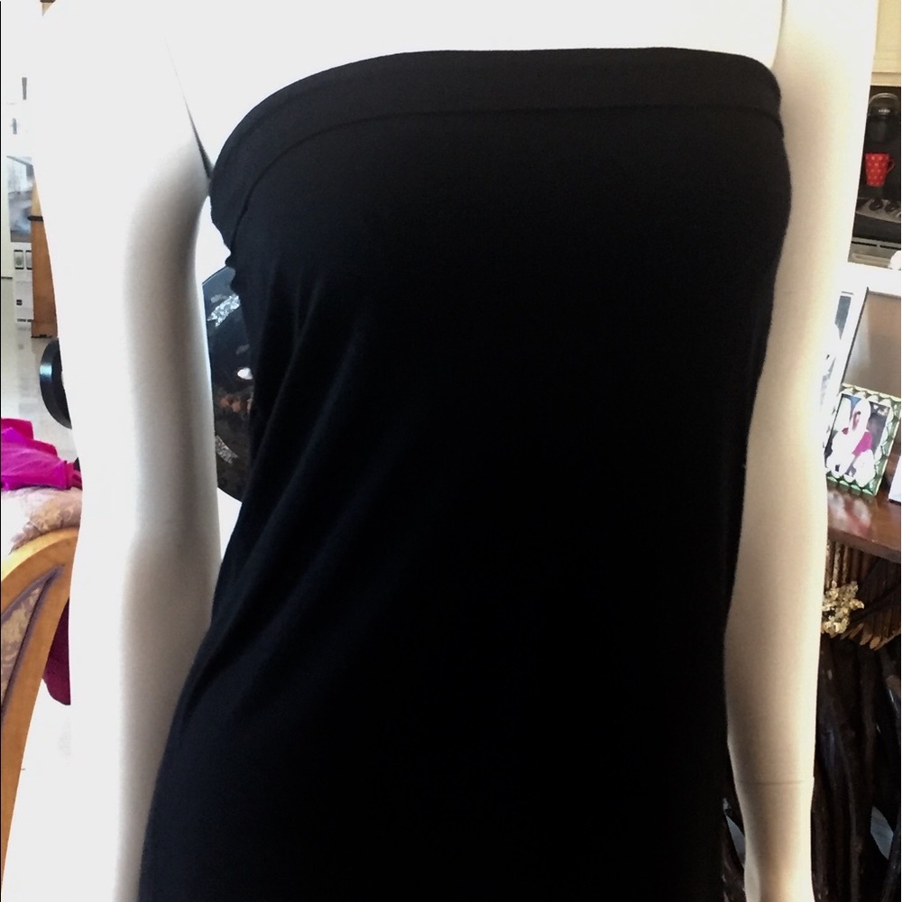 Long Black Tube Top/Strapless