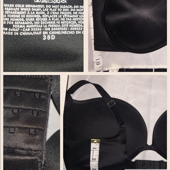 Victoria's Secret Black Plunge Underwire Bra 38D