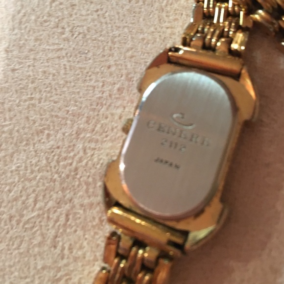 CENERE GOLD TONED W/CRYSTAL EMBELLISHED FACE WATCH - Picture 3 of 4