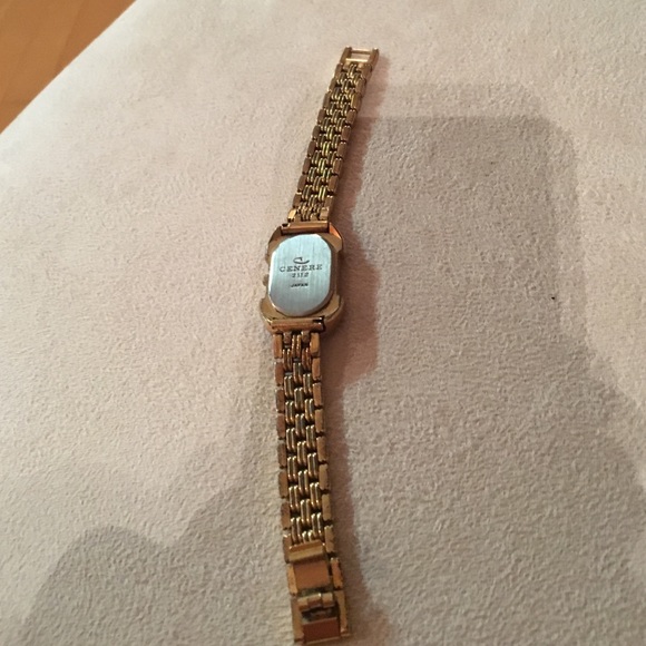 CENERE GOLD TONED W/CRYSTAL EMBELLISHED FACE WATCH - Picture 4 of 4