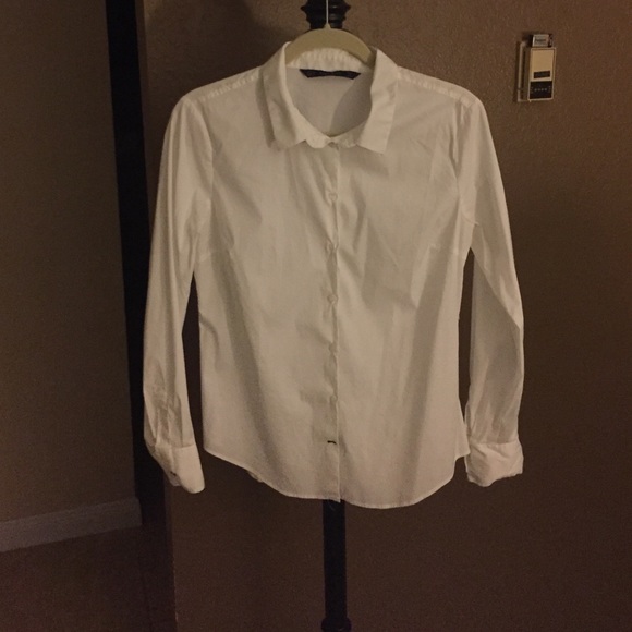 Zara Tops White Collar Dress Shirt Poshmark
