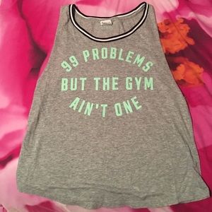 Gray loose fitting workout tank