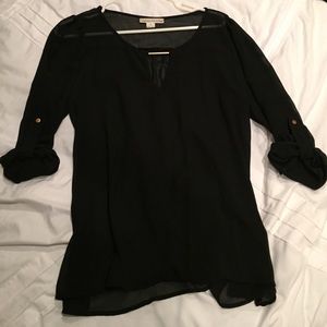 Black Sheet Top w/ Gold