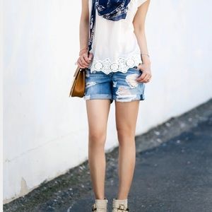 Madewell eyelet detail knit top