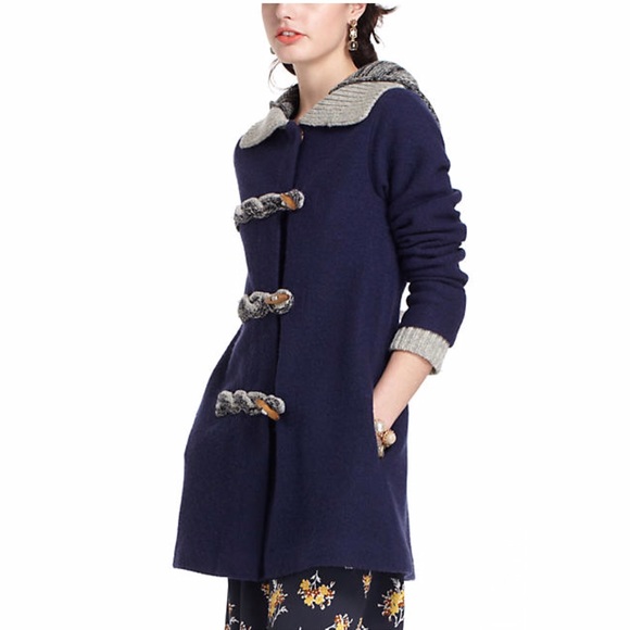 Anthropologie jacket with knit hood