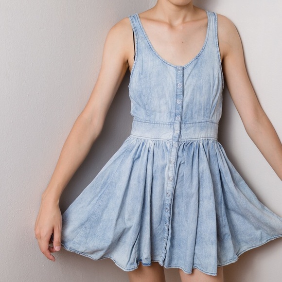 ☄ H&M Denim Skater A-Line Dress