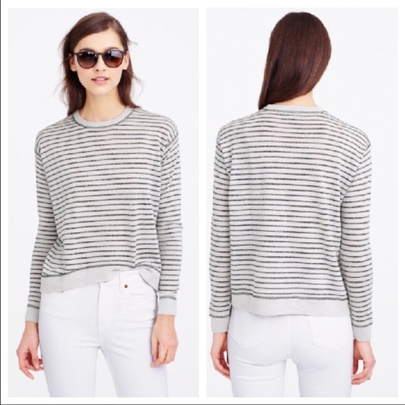 merino wool metallic striped sweater