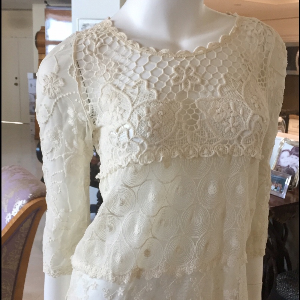 Free People Ivory Lace Blouse