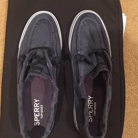 Blue faded sperry top sider