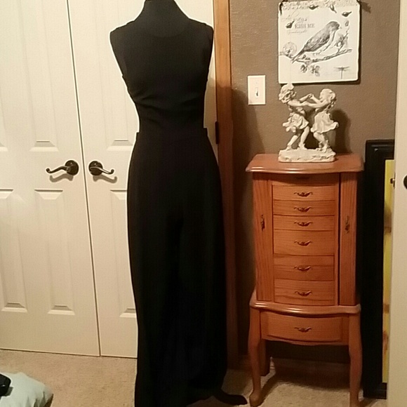 Black backless jumpsuit