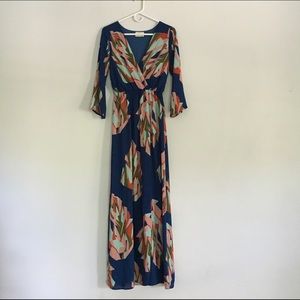 Everly Geometric Print Evening Dress