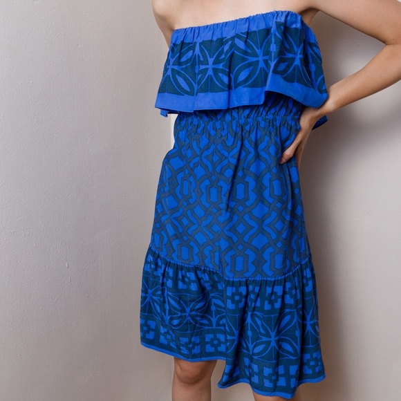 🐬 Alice & Trixie Blue Silk Ruffle Dress