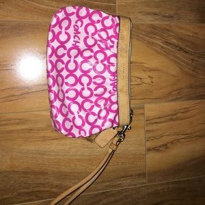 Coach pink wristlet