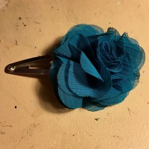 Blue flower hair clip