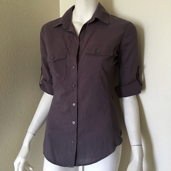 🚫SOLD🚫 JPerse Contr Panel Roll Sleeve Shirt #087 - Picture 2 of 3