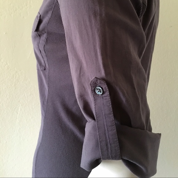 🚫SOLD🚫 JPerse Contr Panel Roll Sleeve Shirt #087 - Picture 3 of 3