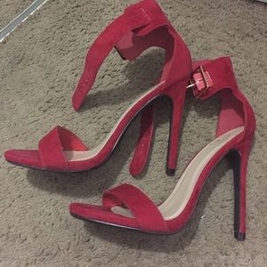 Red strappy heels
